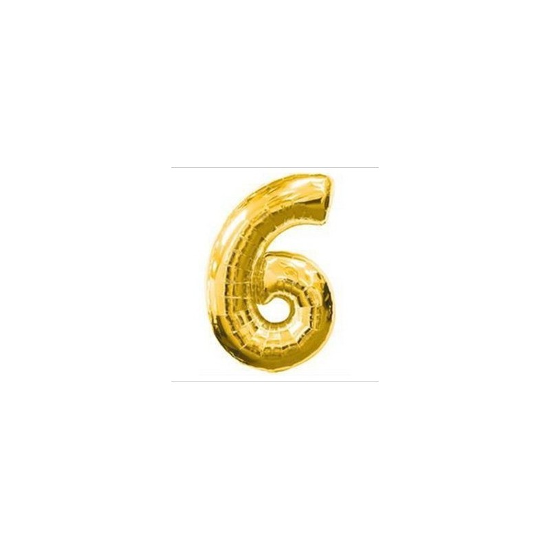 Globo Nº6 Oro 34" Globo Nº6 Oro 34"