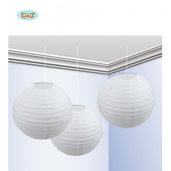 B/3 FAROLES 25CMS BLANCOS
