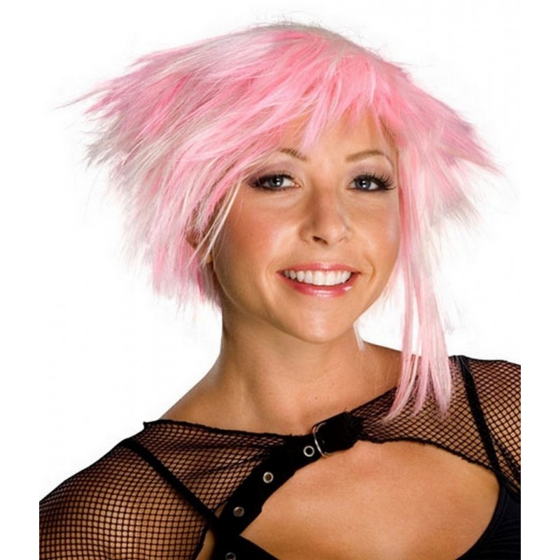 Peluca Corta Rosa/Blca Ciber Peluca Corta Rosa/Blca Ciber