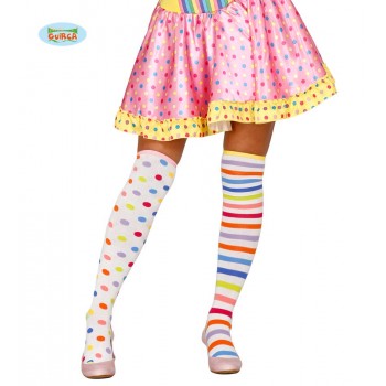 MEDIAS CLOWN TOPOS RAYAS
