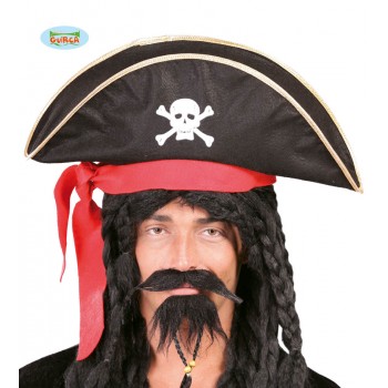 GORRO PIRATA C/CINTA ROJA