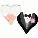 Globo 30" Corazon Traje Novios Globo 30" Corazon Traje Novios