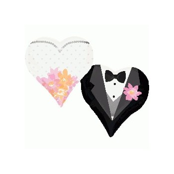 Globo 30" Corazon Traje Novios