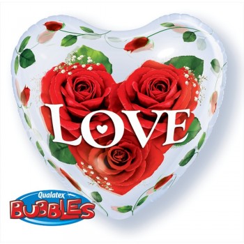 Globo Burbuja Love Rosas