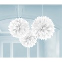P/3 Pompon Papel Blanca