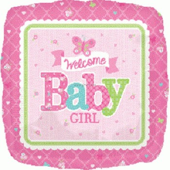 Globo Cuad.Welcome Baby Girl