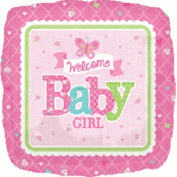 Globo Cuad.Welcome Baby Girl