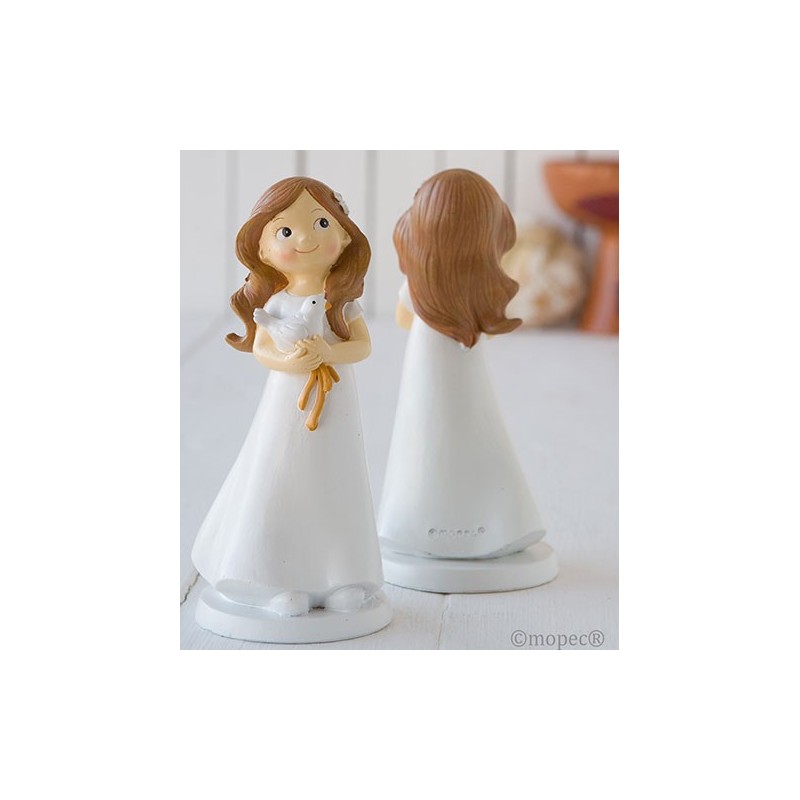 Figura Pastel Niña Paloma Comu Figura Pastel Niña Paloma Comu