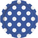 P/8 Plato 17 Azul Topos Blanco P/8 Plato 17 Azul Topos Blanco