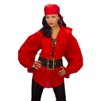 Camisa Pirata Roja Mujer