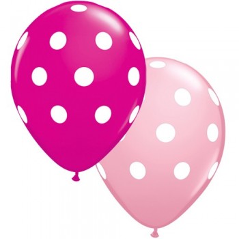 P/25 Globo 11"Rosados Topos