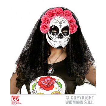 Mascara Dia De Muertos C/Velo