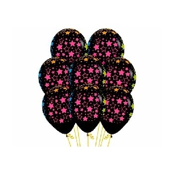 P/10 Globo Negro Estrella Neon