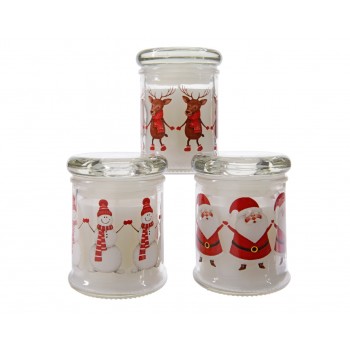 VASO C/VELA NAVIDAD 8CM