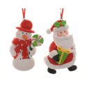 COLG.SANTA/MUÑECO NIEVE 10CM