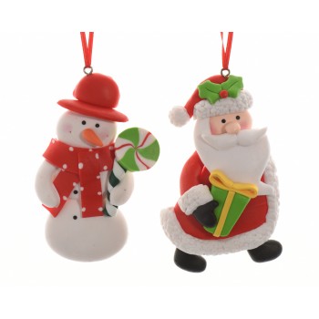 COLG.SANTA/MUÑECO NIEVE 10CM