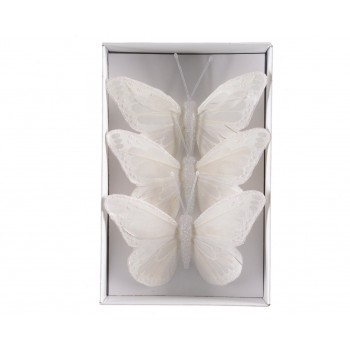 C/3 MARIPOSAS BLANCA BRILLO 10
