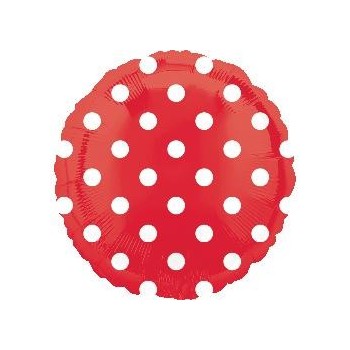 Globo Circulo Rojo Topos Blanc