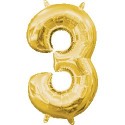 Mini Globo Numero 3 Oro