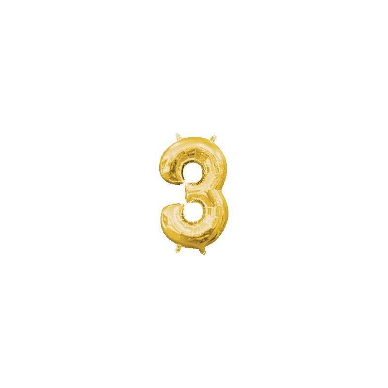 Mini Globo Numero 3 Oro