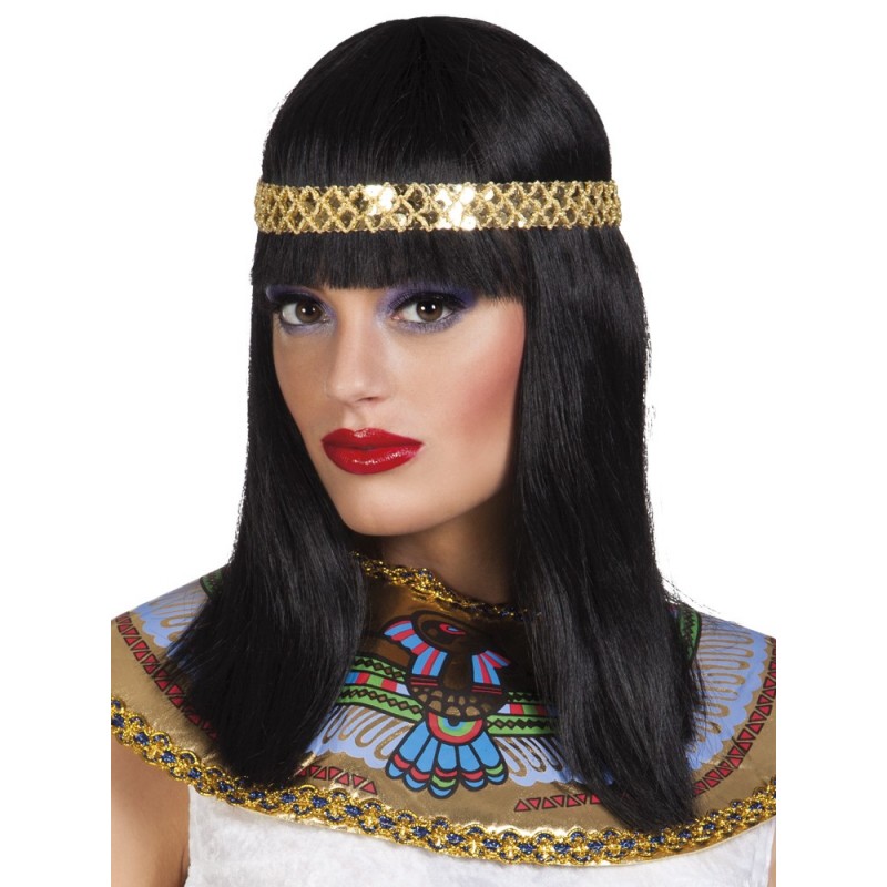 Peluca Negra Cleopatra C/Cinta Peluca Negra Cleopatra C/Cinta