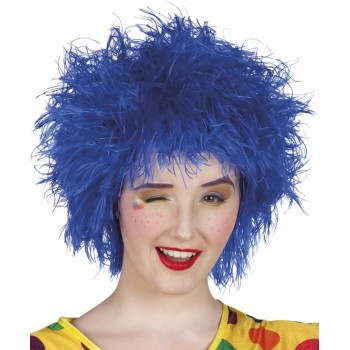 Peluca Corta Azul Frizzy