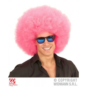 Peluca Afro Rosa