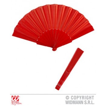 Abanico Rojo Tela 23Cm