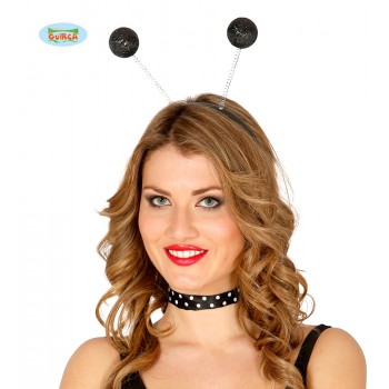 DIADEMA BOLA ESCARCHA NEGRA