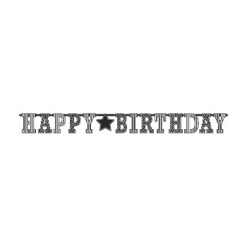 Banderin Letra Bday Negra&Blan