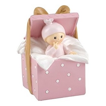 Figura Hucha Bebe Caja Rosa