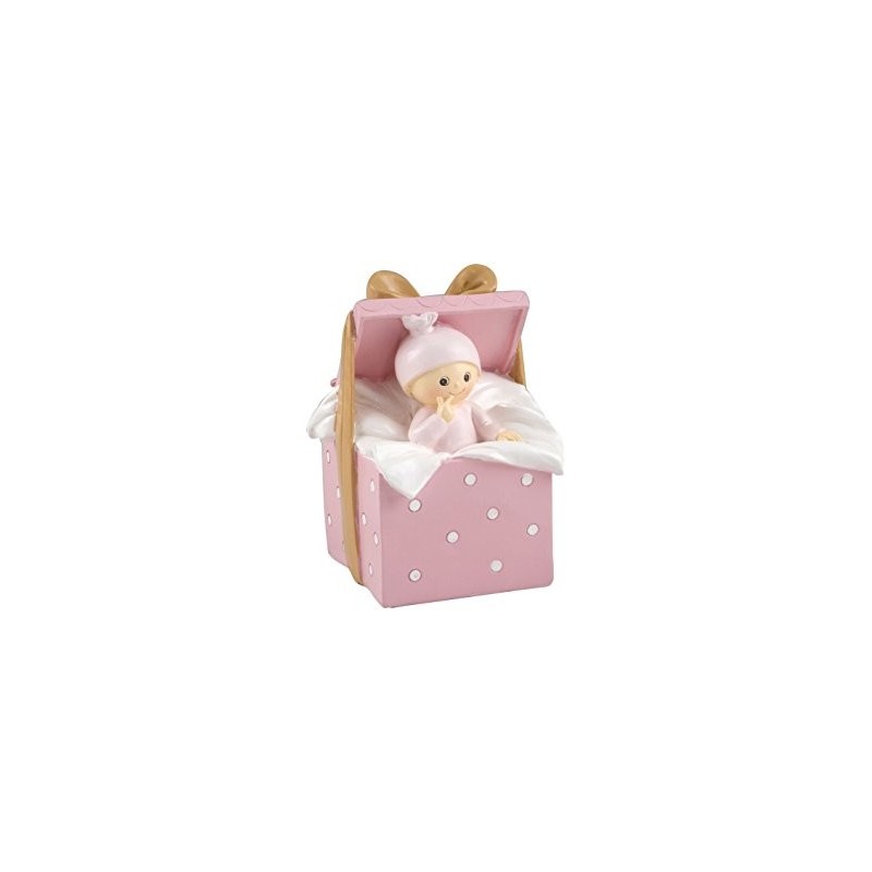 Figura Hucha Bebe Caja Rosa Figura Hucha Bebe Caja Rosa