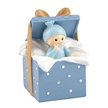 Figura Hucha Bebe Caja Azul