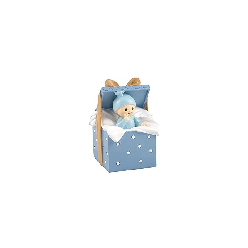 Figura Hucha Bebe Caja Azul Figura Hucha Bebe Caja Azul