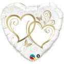 Globo 36"Corazon Blanco Y Oro
