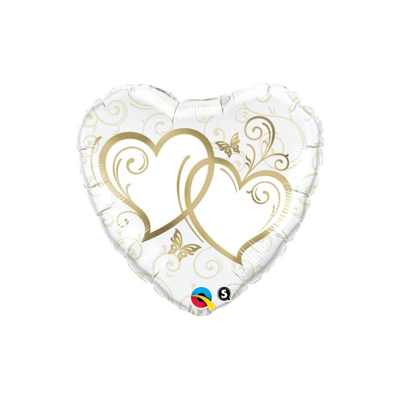 Globo 36"Corazon Blanco Y Oro