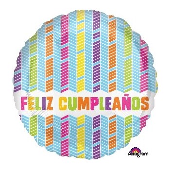 Globo 18" Feliz Cumple Chevron