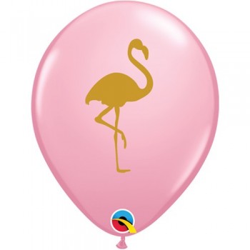 Globo 11"Rosa Flamenco Oro
