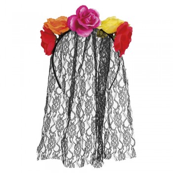 Diadema Flores Color C/Velo