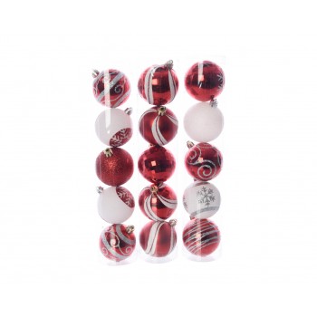 C/5 BOLAS SURT.ROJO/BLANCO 6CM