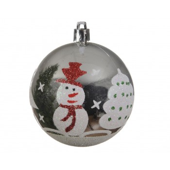 BOLA 8CM DEC.MUÑECO NIEVE