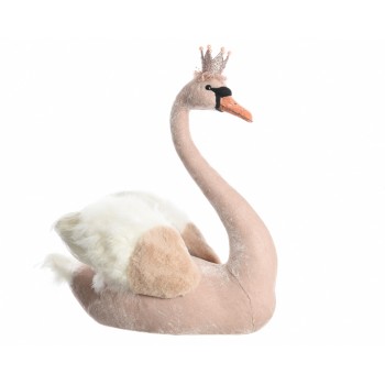 CISNE TERCIOPELO ROSA 37CM