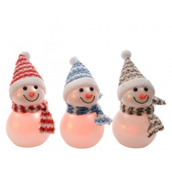 MUÑECO NIEVE C/LUZ LED 11CM