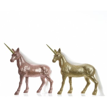 UNICORNIO PURP.21CM ORO/ROSA