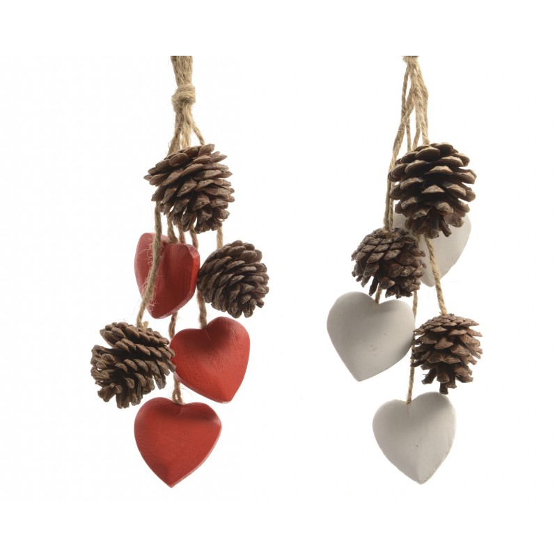 COLG.PIÑAS+CORAZONES 24CM