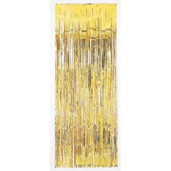 Deco.Cortina Metalica Oro