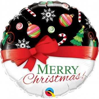 Globo 18"Merry Christmas Lazo