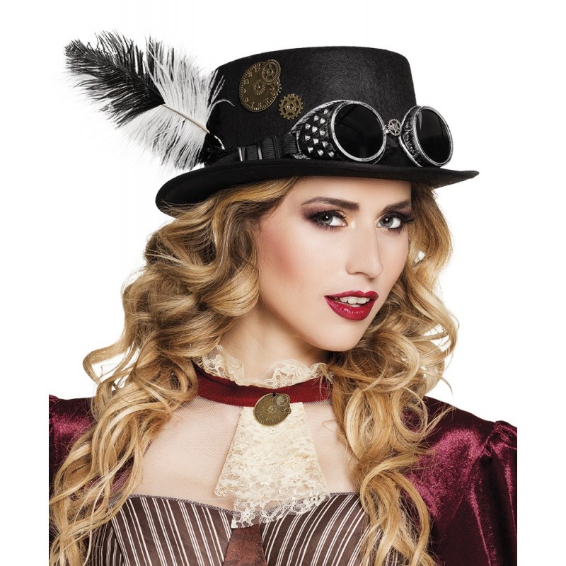 Sombrero Neg.Specspunk C/Pluma Sombrero Neg.Specspunk C/Pluma