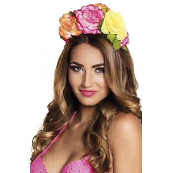 Diadema C/Rosas Rosas Color Gd