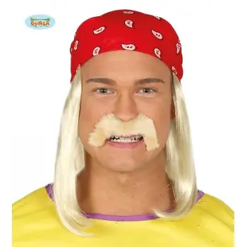 PAÑUELO ROJO C/PELUCA Y BIGOTE